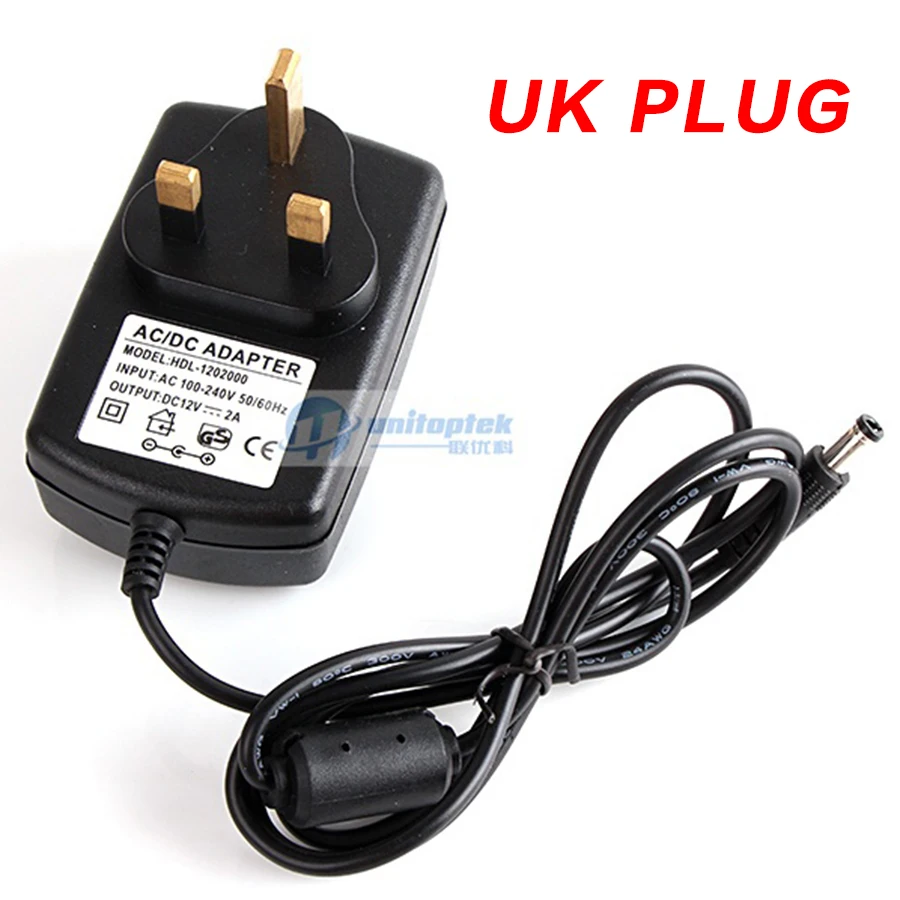 Квалифицированный AC 110-240V к DC 12V 2A адаптер питания для CCTV, EU/US/UK/AU Plug