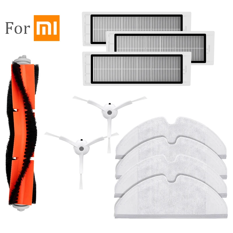 

For Xiaomi Mijia Roborock Robot Vacuum Cleaner Spare Parts With Side Brush Main Brush Washable HEPA Filter Mop Cloth Accessories