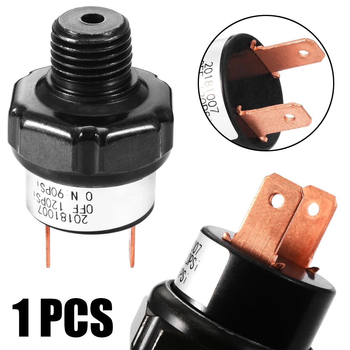 Mayitr 1/4" NPT End Air Compressor Pressure Switch 90-120 PSI 12V Air Compressor Control Switch Valve Heavy Duty Home Tools