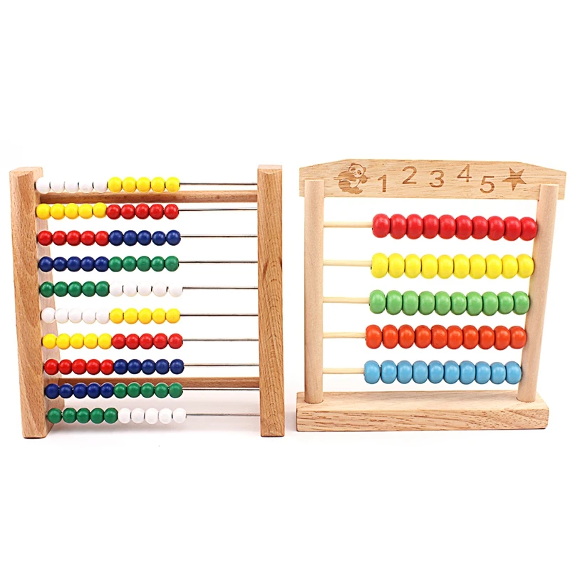 Деревянные детские математические игрушки Abacus радужная бусина Классическая