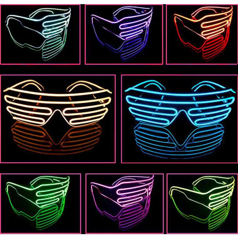 

One-Color Blinds Modes Flash Halloween Glasses Luminous Lighting Colorful Glowing DJ Glasses Classic Carnival Dance Bar Party