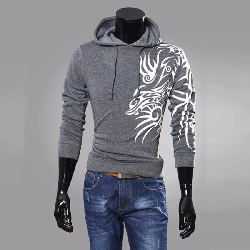 Autumn Winter Men Sport Hoody Sweatshirt 2016 Fashion Print Slim Fit Pullover Male Hoodies Men Casual Sportswear