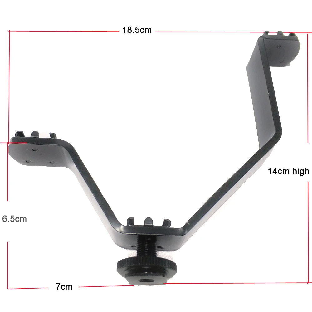 Kaliou V Shape Universal Metal Flash Bracket Stand Hot Shoe Speedlite Umbrella Holder With 1/4 Inch Screw for Canon Nikon Sony
