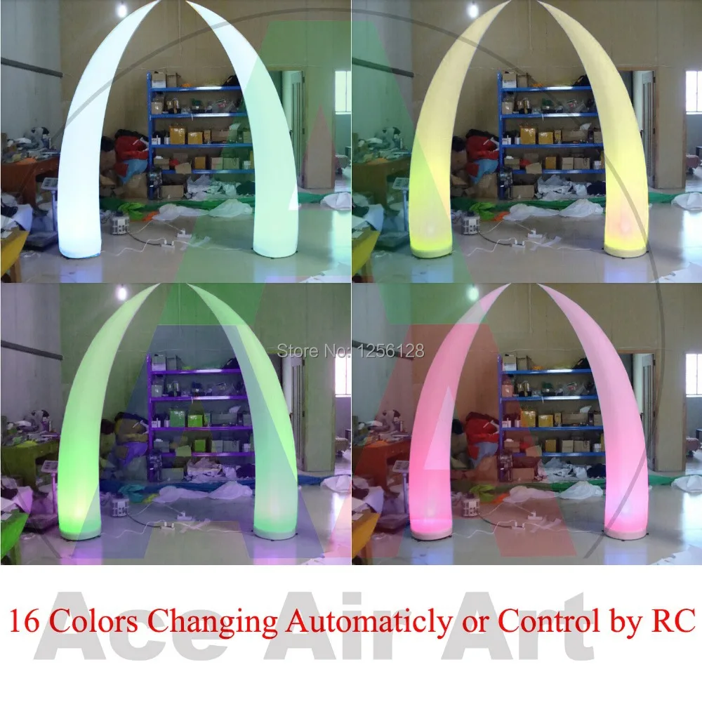 

Cheapest Wonderful 16 colors Changing LED Portable Light Inflatable Wedding Decorations Inflatable Tusk with Remote Control