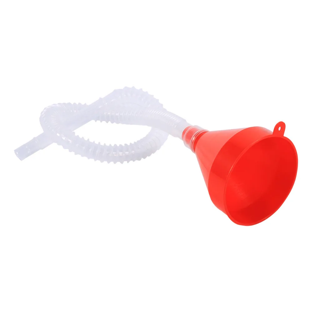Universal Vehicle Plastic Filling Funnel with Soft Pipe Spout Pour Oil Tool Petrol Diesel