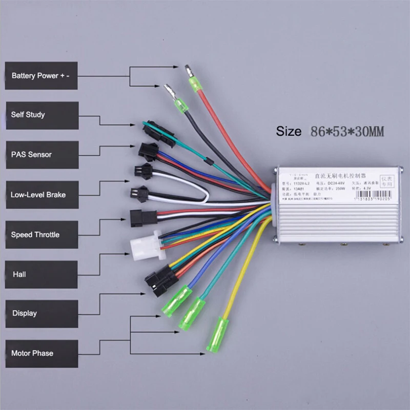 Cheap With USB Charge LCD Display 24V 36V 48V 250W 350W DC Controller Brushless Motor Controller For Electric Scooter Bike BLDC Kit 1