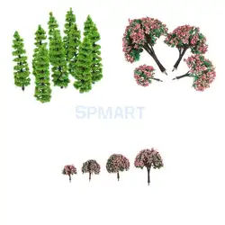 Модель елка и цветок Ёлки поезд Пластик багажника набор Пейзаж HO N