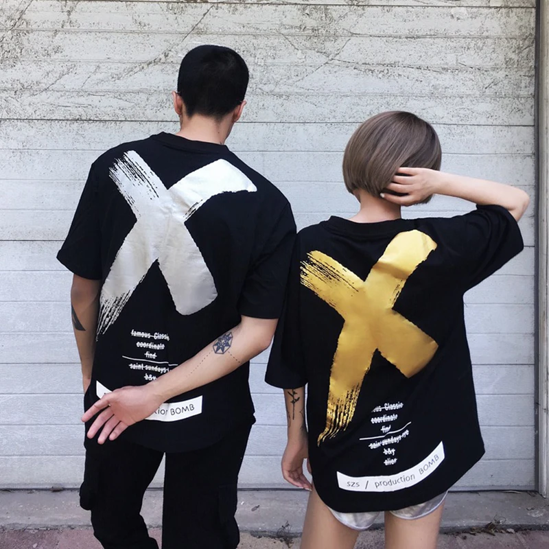 

Summer xxxtentacion t shirt 100% Cotton casual streetwear Harajuku T shirt X pattern print fashion short-sleeved men