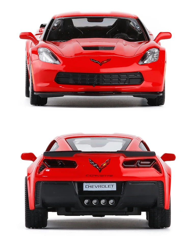 1/36 Chevrolet Corvette C7 металлические Литые под давлением машинки, игрушка с откидной спинкой, модель автомобиля из сплава, миниатюрный автомобиль для дня рождения, детские игрушки, подарки