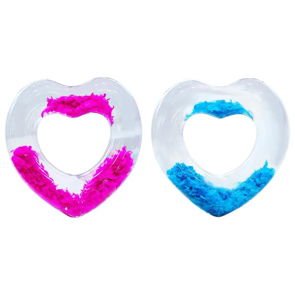 

90 Yards Inflatable Heart Shape Builtin Feather Water Sports 82cm Swimming Ring For Swimming Pool And Sea