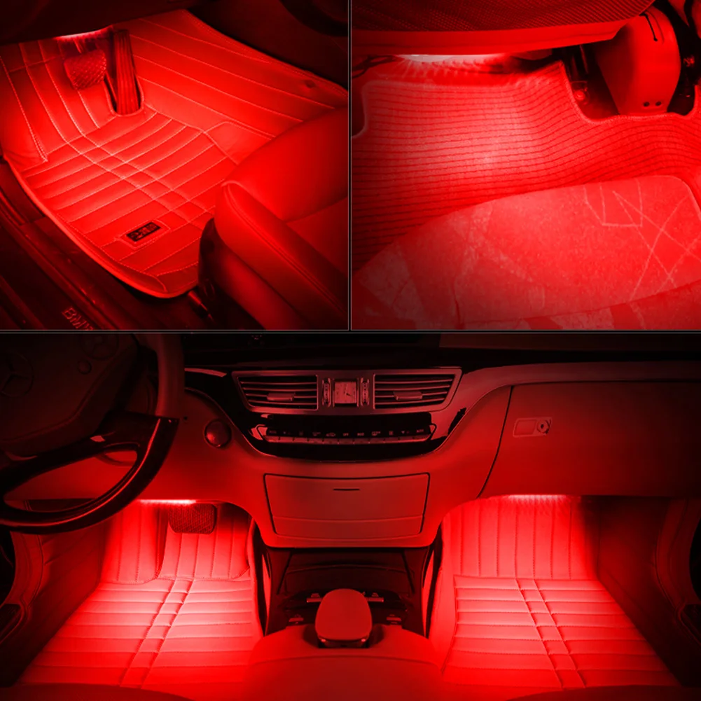 Универсальная автомобильная светодиодная декоративная лампа от 1 до 2, тип автомобильного прикуривателя, интерьерные атмосферные огни DC12V