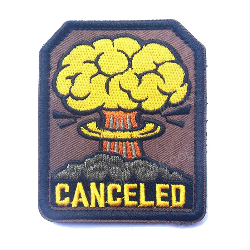 

3D Embroidery Patch CANCELED Nuclear Radiation Hook&Loop Fastener Tactical Military Patches Emblem Appliques Embroidered Badges