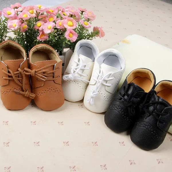 

PU Leather British Style Baby Shoes Kids Shoes with Air Hole Antiskip Unisex Footwear First Walkers For 0-12months New
