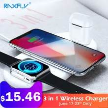 RAXFLY 3 в 1 Беспроводное зарядное устройство для Apple iPhone 8 X Xr XS Max Watch зарядное устройство для мобильного телефона AirPods быстрое зарядное устройство USB адаптер беспроводная зарядка для iphone xs 8 plus