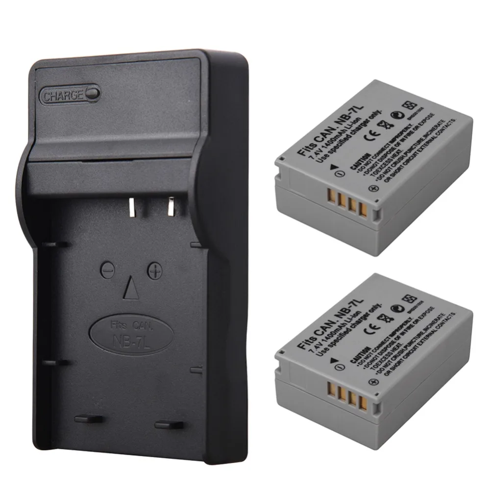 2Pcs 1400mah NB 7L NB7L NB 7L Camera Battery For Canon PowerShot G10