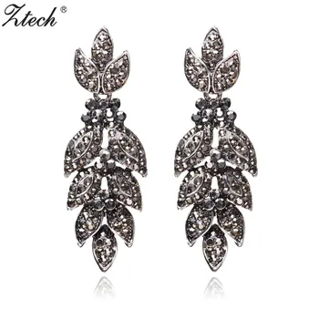 

Ztech Vintage Earrings for Women 2018 Leaves Shape Pendants Black & Red Color Dangle Drop Earrings Luxury Jewelry Brinco