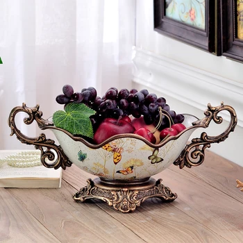 

European American rural atmosphere binaural fruit plate butterfly style luxury large fruit fruit bowl