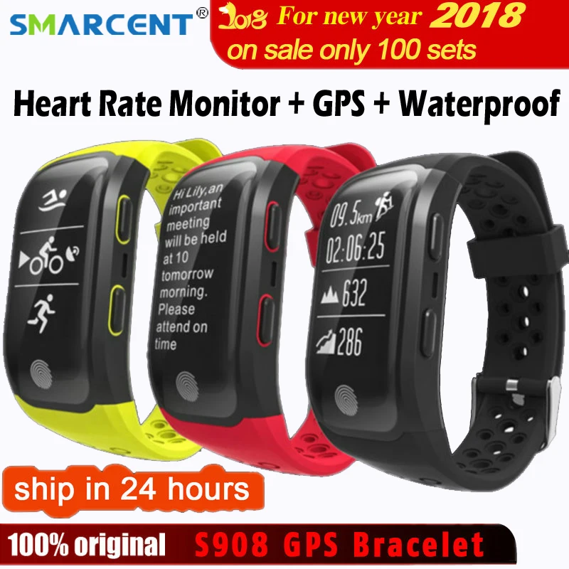 

SMARCENT G03 S908 Fitness Smart Wristband Dynamic Heart Rate IP68 Waterproof GPS Smart Band Bracelet Tracker Smartband Watch