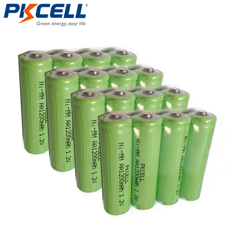 16pcs PKCELL AA NiMH Rechargeable Battery aa 1200mAh 1.2V Ni MH Industrial Batteries Bateria