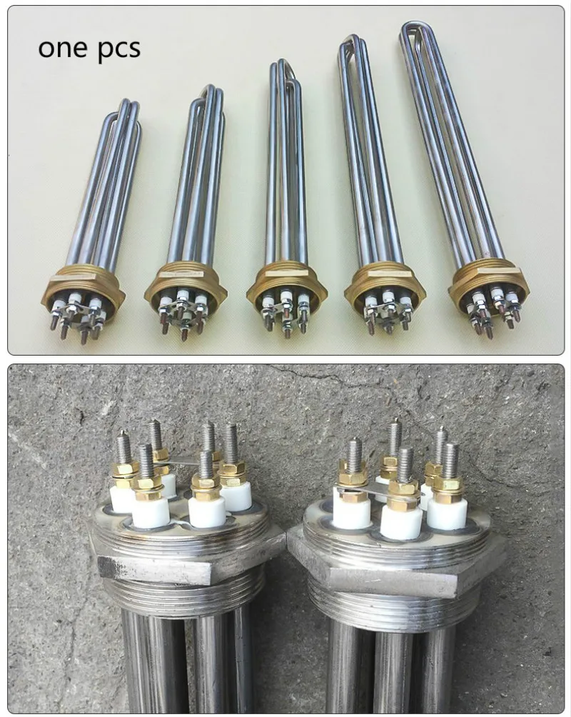 DN40 с шестигранной резьбой нагреватели Электрический нагреватель нагревательный элемент для солнечного бака воды AC220V 3 кВт 6 кВт 9 кВт 12 кВт