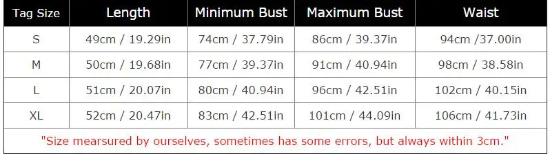 size chart