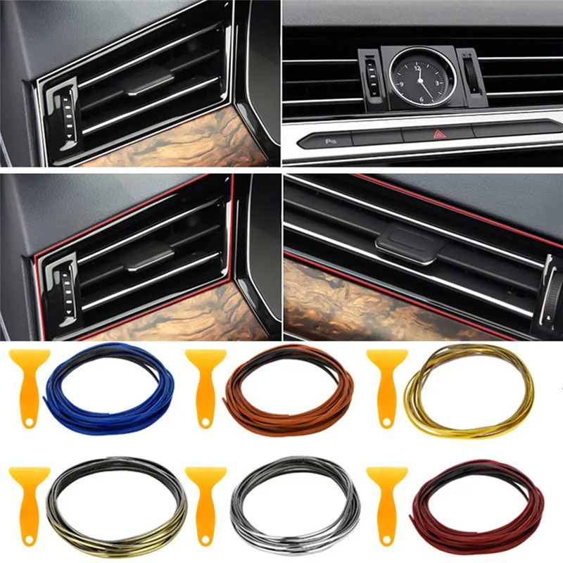 

kongyide Car Sticker 5M DIY Car Interior Decor Door Sticker Moulding Styling Strip Trim Decals Line dropship 19j26