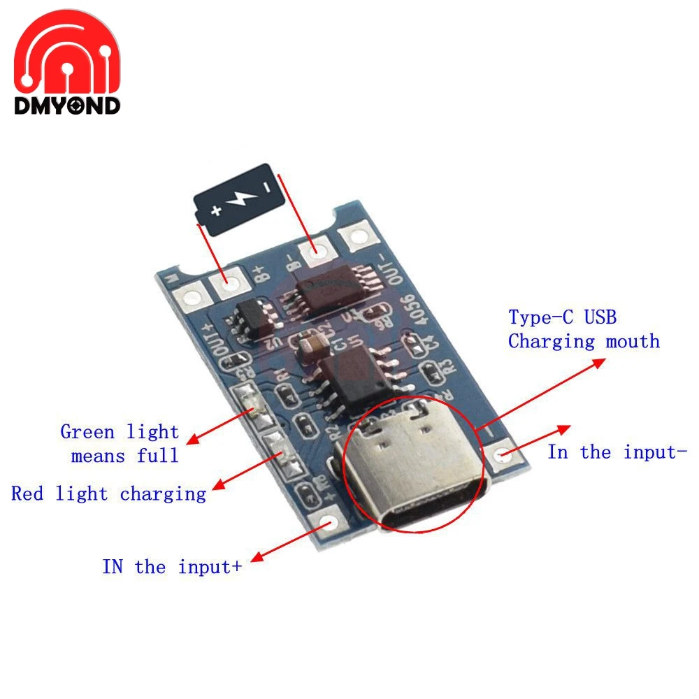 TP4056 Тип c USB 5 V 1A 18650 литиевая модуль зарядного устройства аккумулятора зарядки