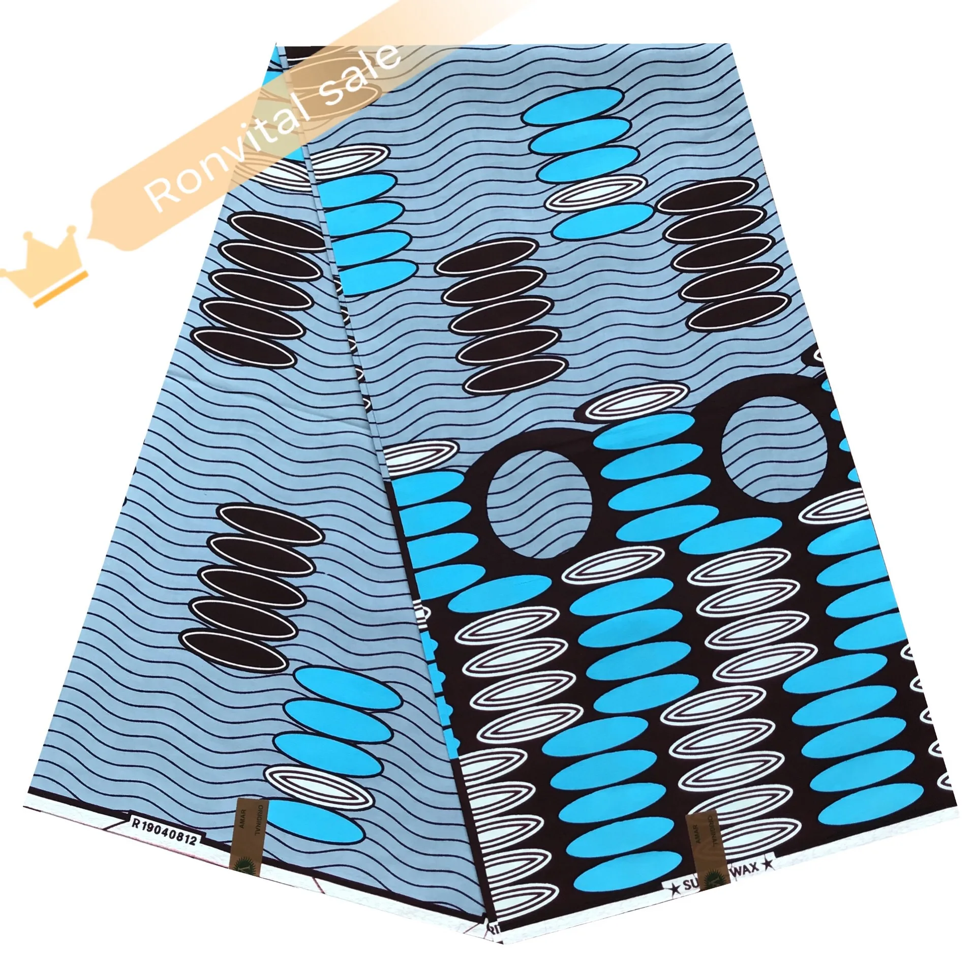 

RONVITAL OFFICIAL STORE HOLLAN WAX HIGH QUALITY FASHION FABRIC 100% COTTON PRINT MATERIAL DIY FABRICS 6YARDS/LOT FREE SHIPPING