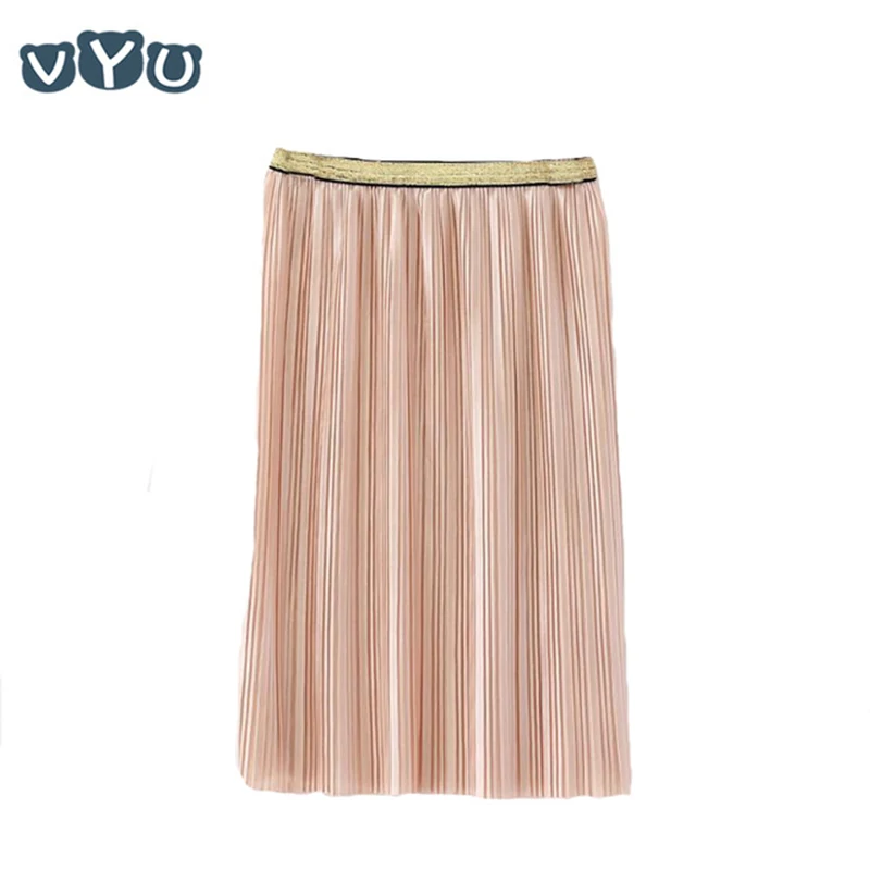 

Children's Velvet Pleated Skirt 2020 Winter New Girls Solid Color Stretch Smooth Casual Loose Kids High Waist Half-Length