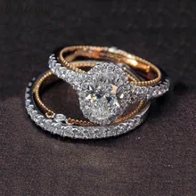 Choucong, Винтажное кольцо, набор, розовое золото, заполнено AAAAA cz, обручальное кольцо, кольца для женщин, свадебные ювелирные изделия на палец