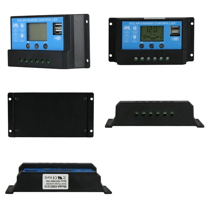 Controlador de Carga Inteligente Solar 20 10a 12 24v Trabalho Auto Lcd Dupla Célula Painel Controlador Regulador Carregador Pwm 30 - 9 20 10A 12 24V Trabalho Auto PWM