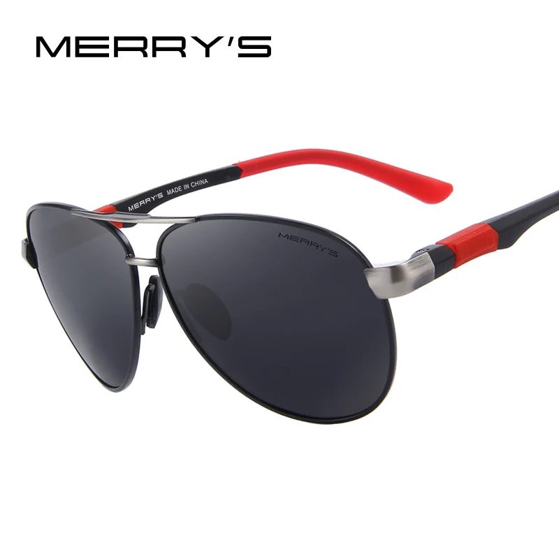 MERRYS-gafas de sol polarizadas HD para hombre, lentes clásicas con diseño de piloto, marco de aleación de aviación, patas de resorte, UV400, S8404