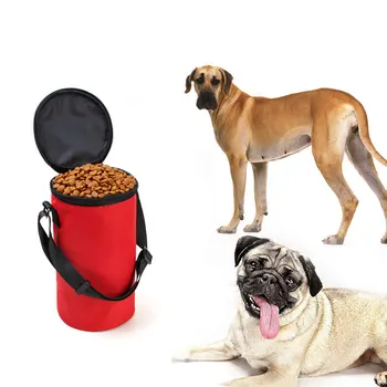 

Collapsible Portable Dog Travel Bowl Waterproof Bag Prevent Food Spilling Bag Outdoor Bowl Pets Hamster Dry Food Container