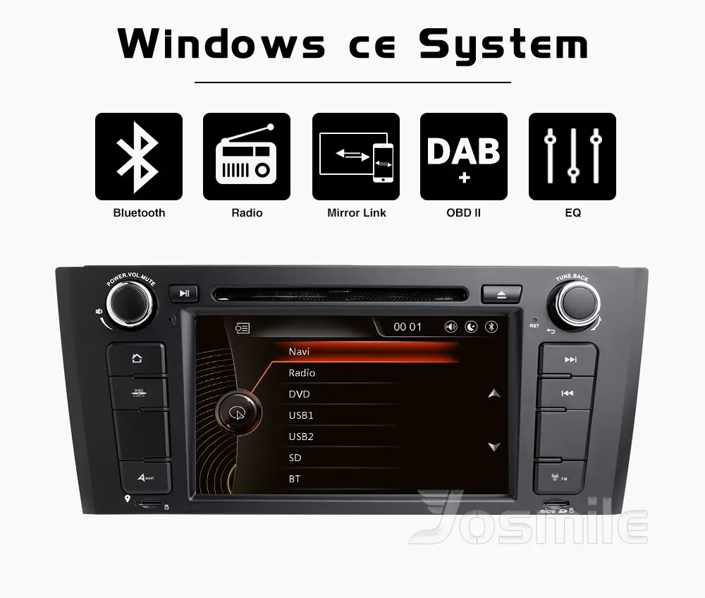 Автомобильный dvd-плеер Josmile 2 Din Авторадио для BMW E87 1 серия 1 E88 E82 E81 I20 навигационная мультимедийная экранная система gps DAB+ CD 3g