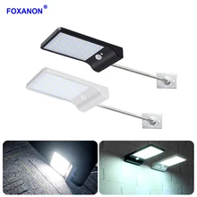 Foxanon движения PIR Сенсор Солнечный свет наружного освещения 3 режима настенный светильник Солнечный сад уличные фонари для Двор Путь домой двор