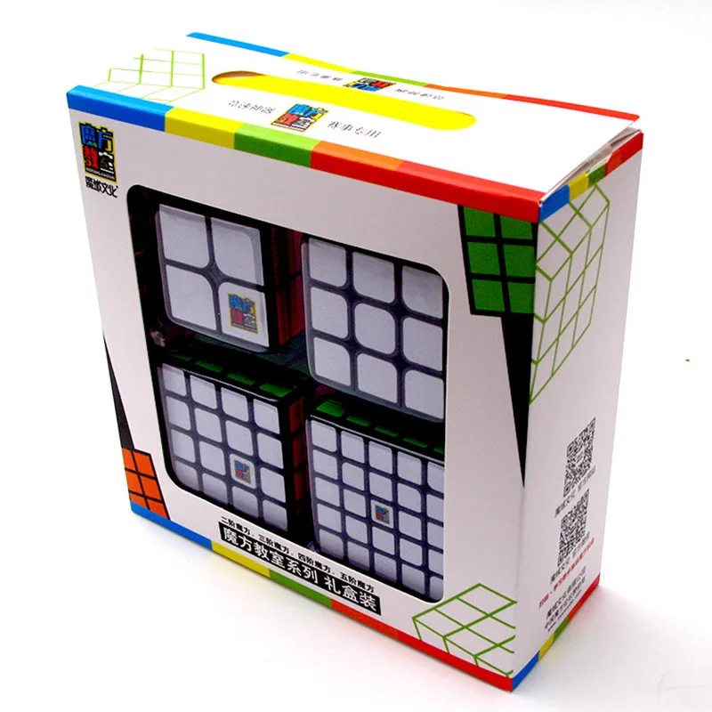 MOYU Yuhu: Mofangjiaoshi 4 шт./компл. 2x2/oneplus 3/OnePlus x 3 4x4 5x5, волшебный куб, Скорость головоломка Подарочная коробка игрушки для детей, подарок на день рождения