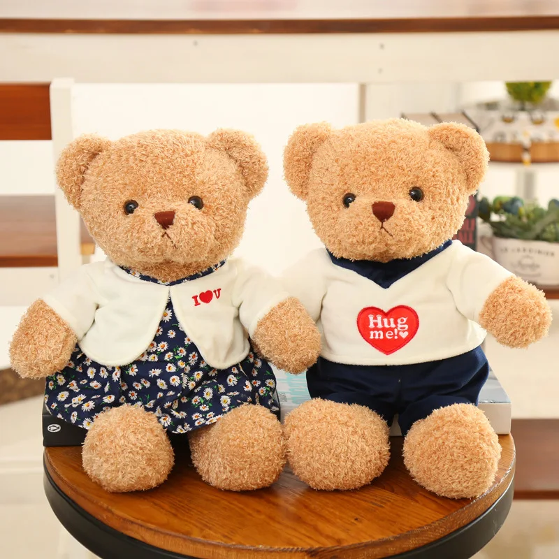 Couple Bear Dolls Cute Big Love Soft Teddy Bears Plush Lovers Bears