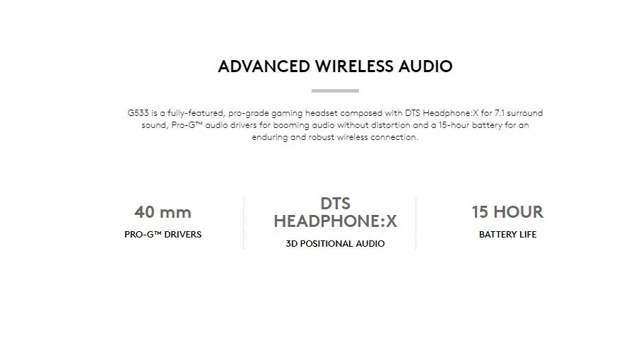 Logitech(G) G533 7.1 Wireless Surround Sound Game Earphone Microphone Computer Competition Earphone Headset Headset