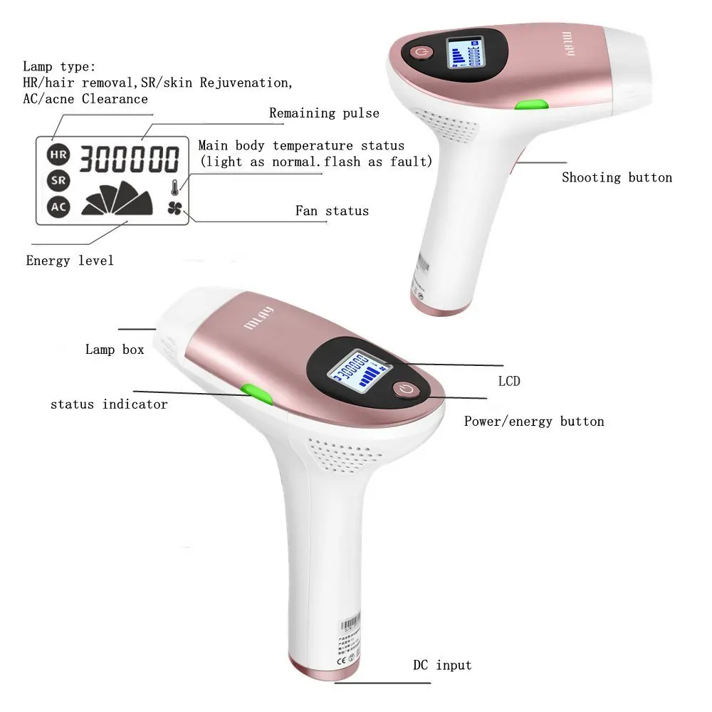 IPL Laser Epilator Permanent Painless Hair Removal Skin Rejuvenation