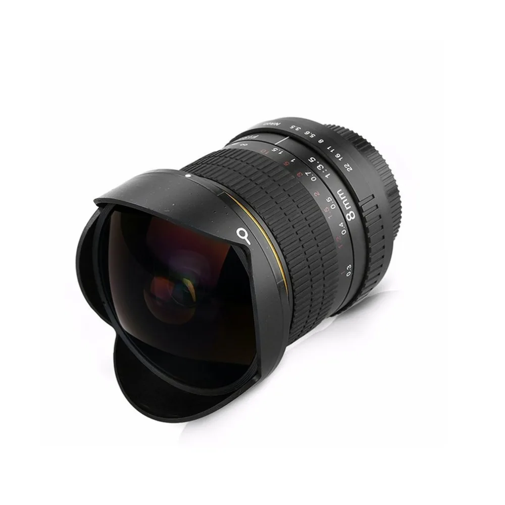 

Portable 8mm f/3.5 High Definition Fisheye Lens with Removeable Hood for Canon DSLR 8-8mm Fixed-Non-Zoom Lens