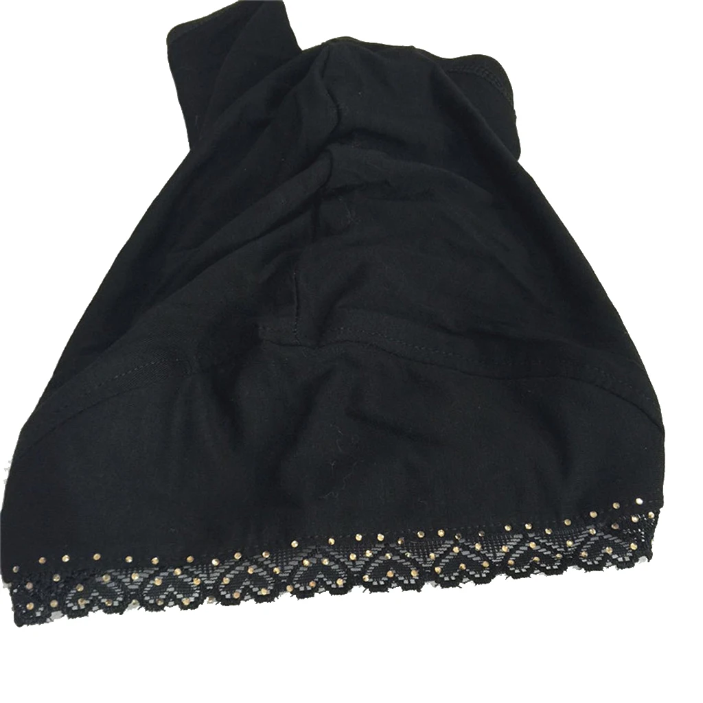 Fashion Black Modal Full Cover Wrap Muslim Hijab Caps Head Scarf Women Accessory