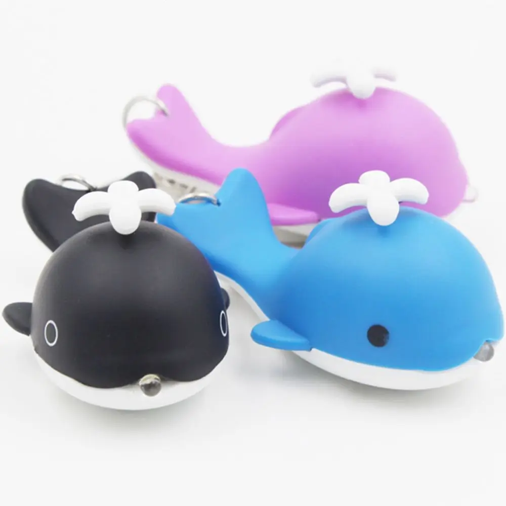 

1 Pcs Novelty Flashlight Sound Light Key Chain Car Auto Keyring Cute Whale LED Keychains Emergency Flash Light