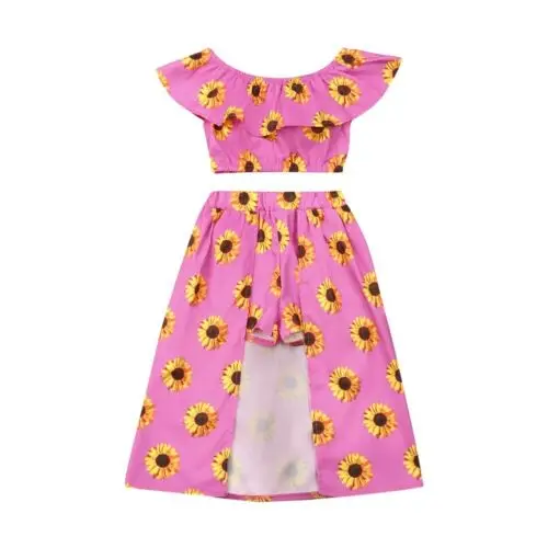 

Baby Clothes 3pcs Cute Toddler Kids Baby Girl Sunflower Top Shorts Floral Skirts Outfits Sunsuit