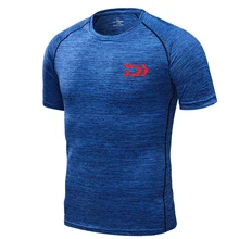 DAIWA футболка быстросохнущая с коротким рукавом дышащая анти-УФ рыболовная рубашка Спортивная одежда для улицы Мужская футболка одежда для рыбалки