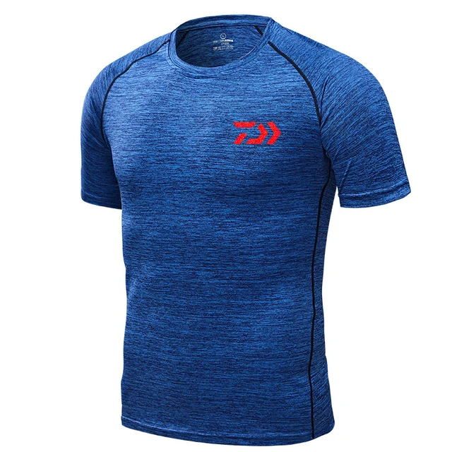 US $12.95 DAIWA T Shirt Quick Drying Short Sleeve Breathable Anti-UV Fishing Shirt Outdoor Sports Clothing Me