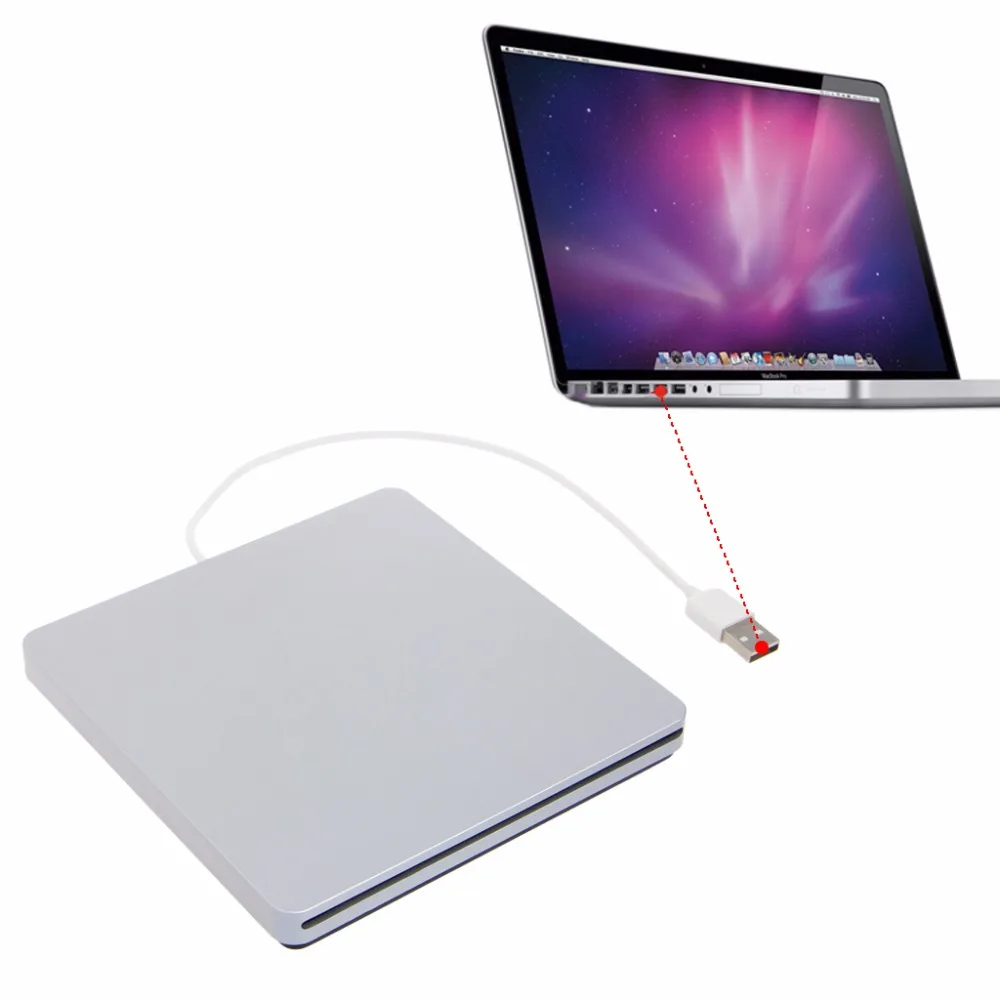 External USB CD DVD RW Drive Enclosure Case for Macbook