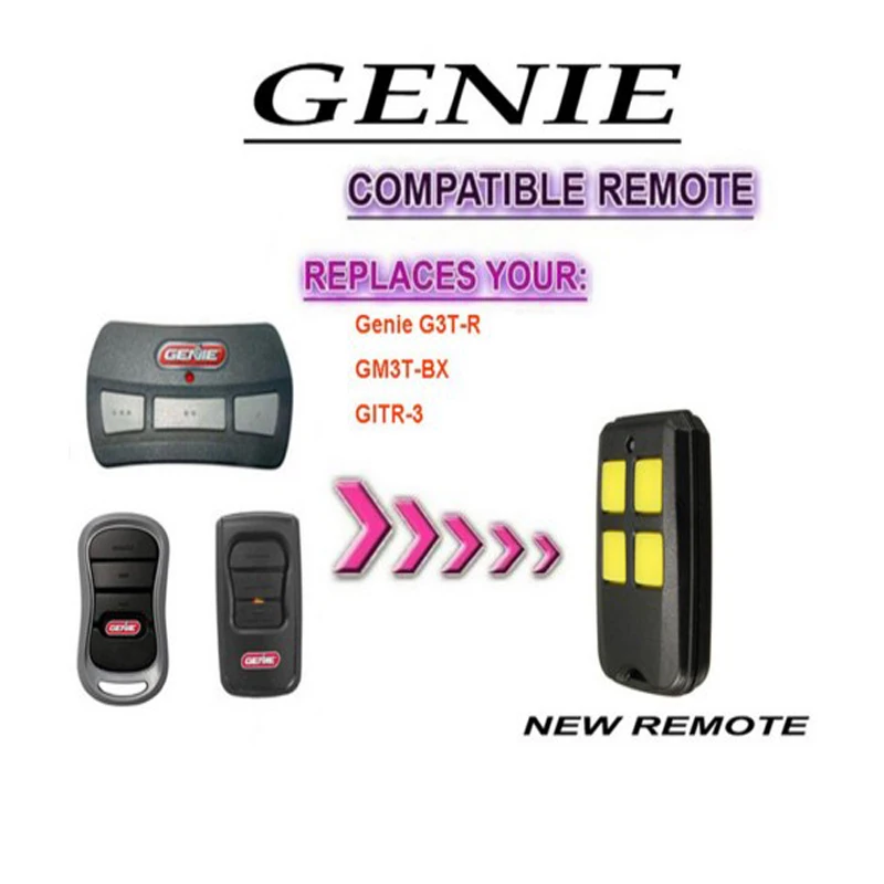 

2pcs FOR After market Genie G3T-BX Intellicode 4 Button 315/390 MHz remote control