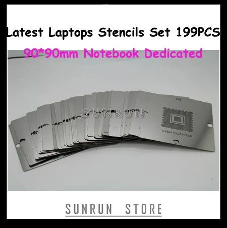 

Latest Laptops Stencils Set 199 BGA Reballing Stencils 90*90mm Bumping Stencils Specially For Notebooks Repairing and Reballing