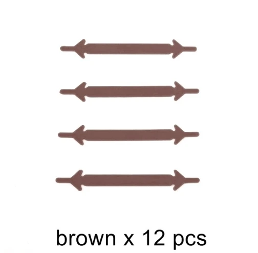 Новинка 2 стиля 16 шт./лот и 12 шт Новые Креативные шнурки эластичные силиконовые шнурки для обуви креативные шнурки без шнурков - Цвет: 12pcs-B-brown