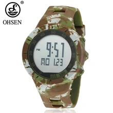 Цифровые военные спортивные мужские наручные часы камуфляжные зеленые многофункциональные водоотталкивающие мужские часы секундомер плавательные часы унисекс